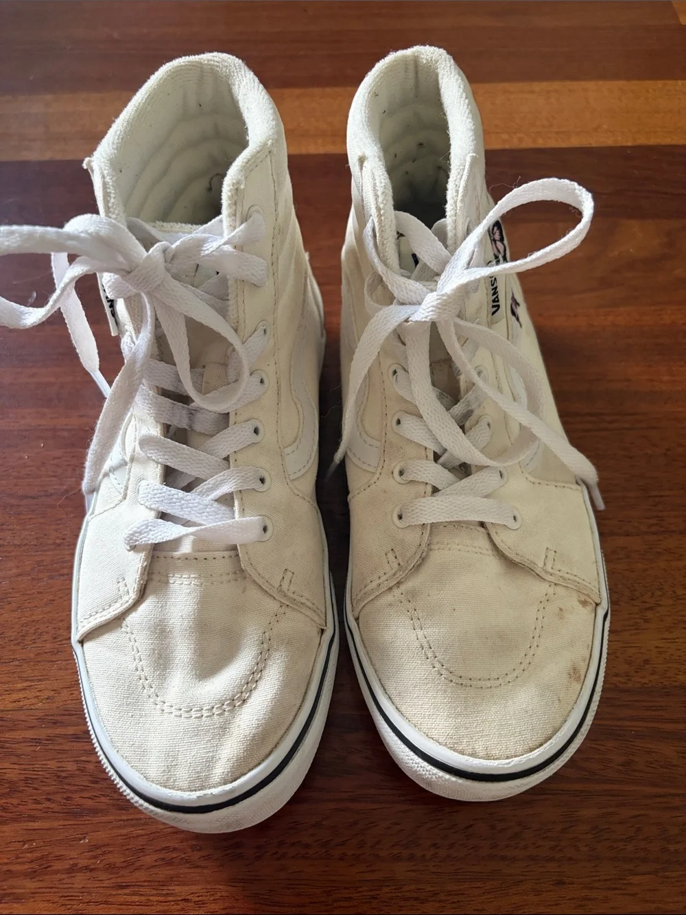 Vans White High-Top Canvas Sneakers